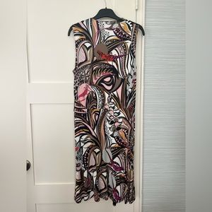 Emilio Pucci V-Neck Printed Dress with Bottom Ruffle. Lightly worn.